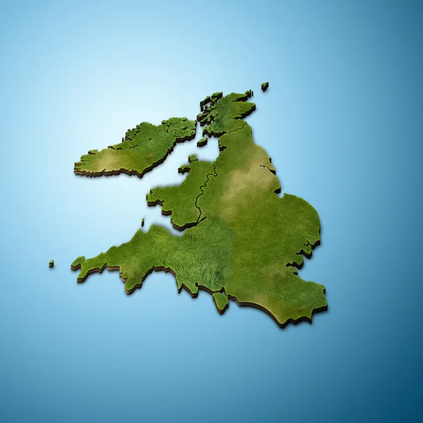 3d mapa de Reino Unido — Fotografia de Stock