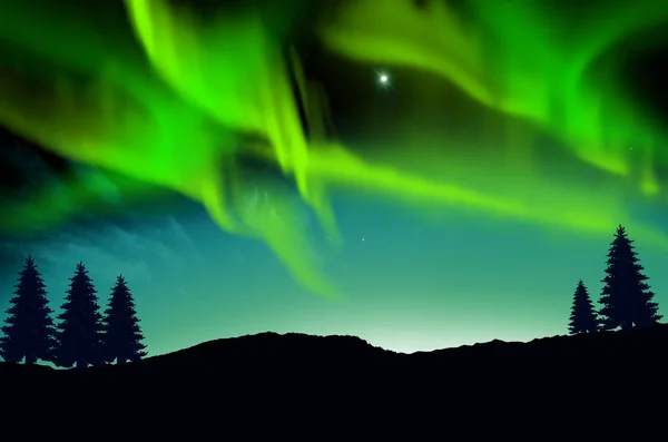 Nothern lampor, aurora — Stockfoto