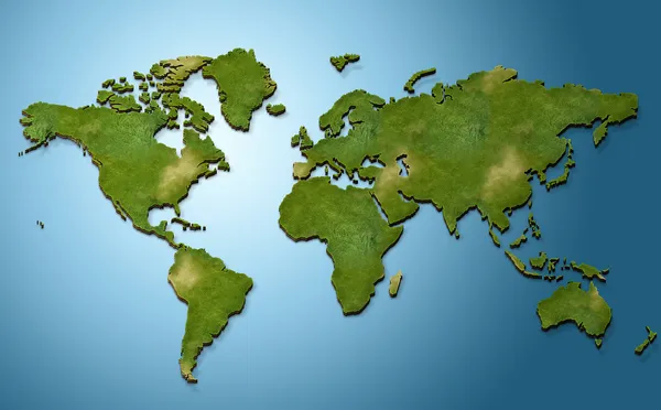 3D world map Royaltyfria Stockfoton