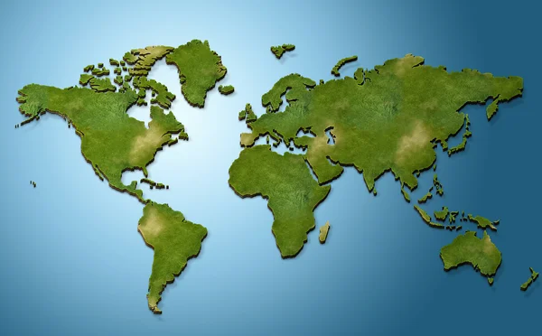 Illustration of 3D world map — Stock Photo, Image