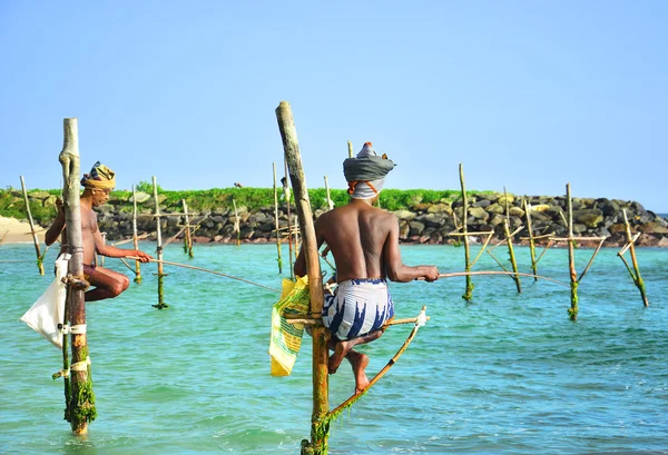 Traditional stilt fisherman — Stock Photo, Image