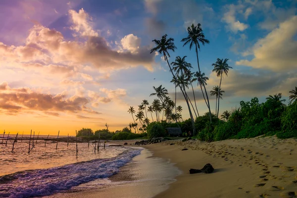 Pôr do sol na praia — Fotografia de Stock