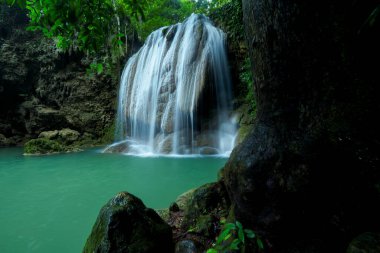 Ormanın derinliklerinde güzel şelaleler.