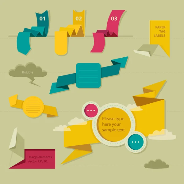 Web öğesi. origami tarzı. vektör.