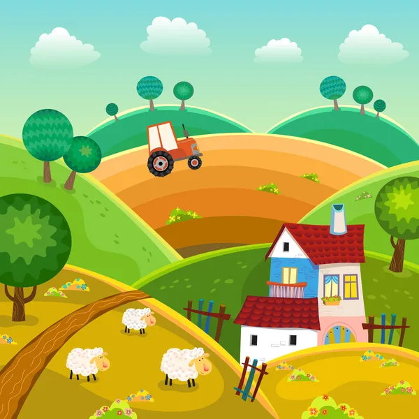 Rural landscape — Stock Vector