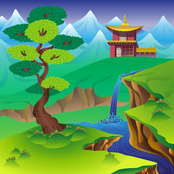 Chinese landschap — Stockvector