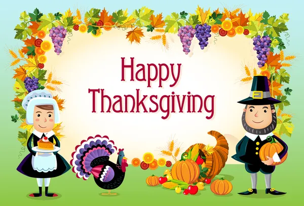 Joyeux Thanksgiving, fond vectoriel . — Image vectorielle