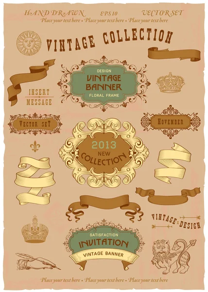 Vintage banners and labels — Stock Vector