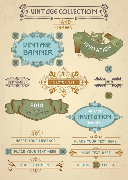 Vintage banners en etiketten — Stockvector