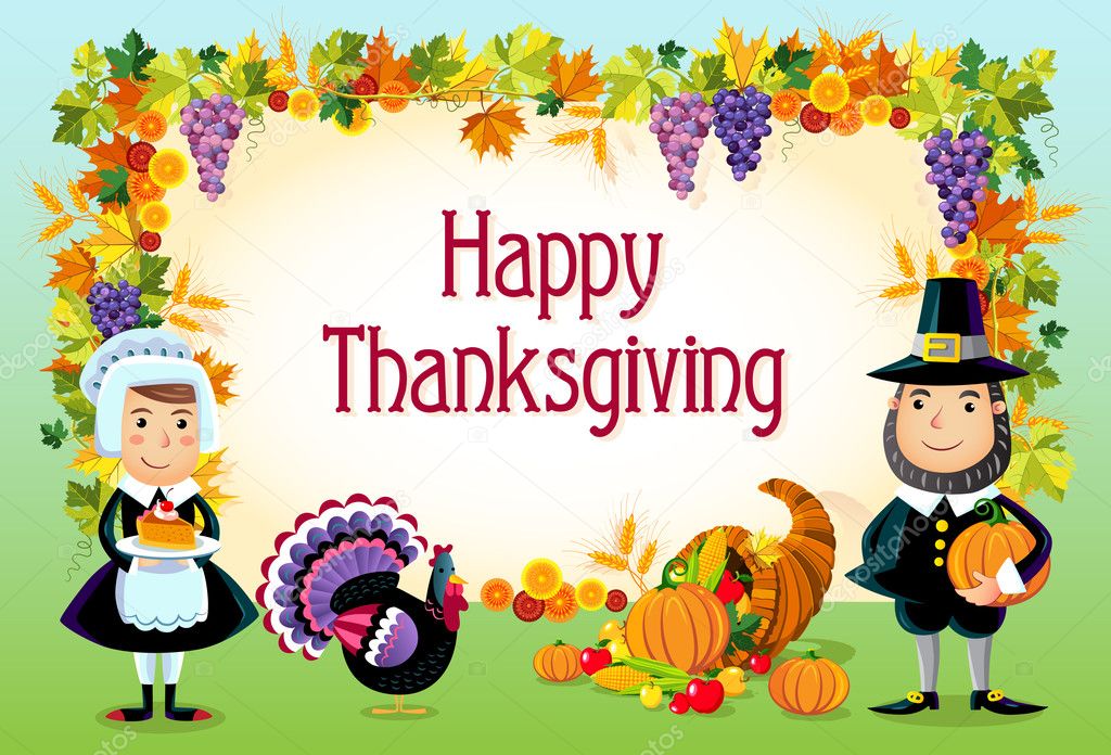 Happy thanksgiving, vector background.