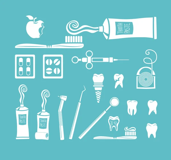 Icônes de dentiste — Image vectorielle