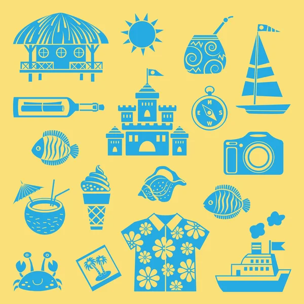 Iconos de verano. — Vector de stock