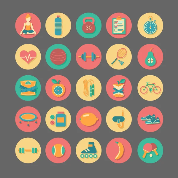 Fitness icons set — Stock Vector