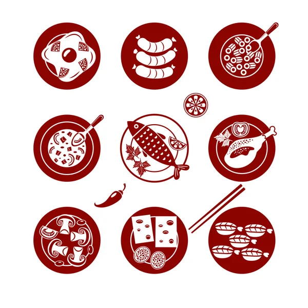 Set de iconos alimentarios. — Vector de stock