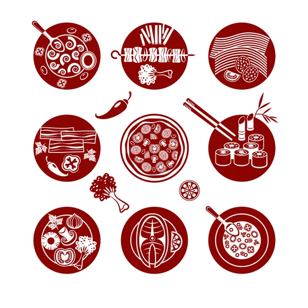 Set de iconos alimentarios. — Vector de stock