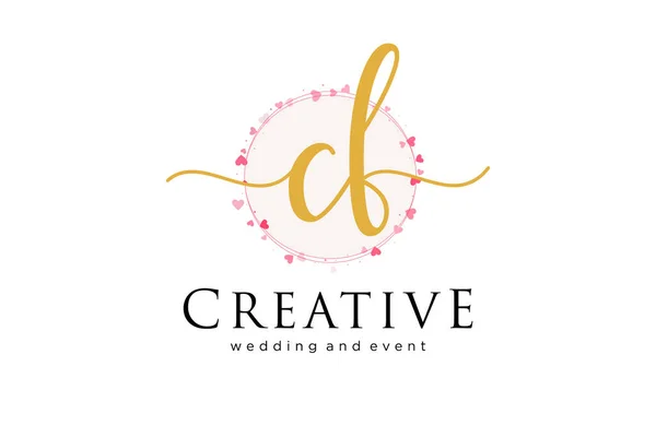 Cf女性ロゴ ファッション 結婚式 美しさ ビジネスのためのロゴに使用できます フラットベクトルロゴデザインテンプレート要素 — ストックベクタ