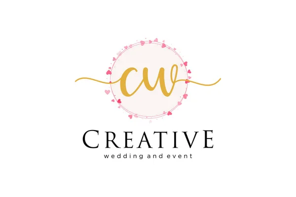 Cw女性ロゴ ファッション 結婚式 美しさ ビジネスのためのロゴに使用できます フラットベクトルロゴデザインテンプレート要素 — ストックベクタ