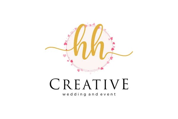 Hh女性のロゴ ファッション 結婚式 美しさ ビジネスのためのロゴに使用できます フラットベクトルロゴデザインテンプレート要素 — ストックベクタ