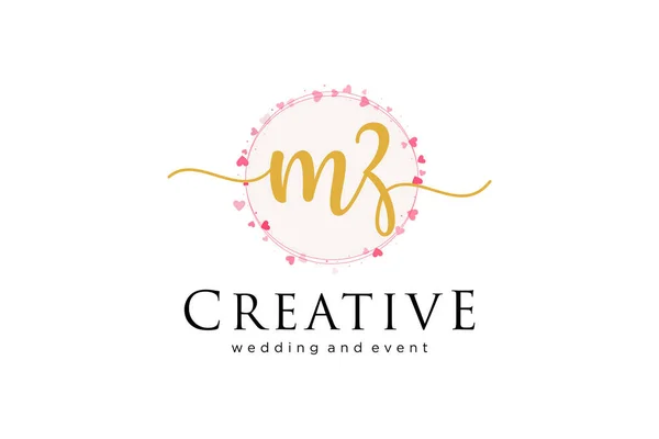 Mzフェミニンなロゴ ファッション 結婚式 美しさ ビジネスのためのロゴに使用できます フラットベクトルロゴデザインテンプレート要素 — ストックベクタ