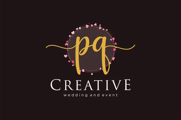 Pqフェミニンなロゴ ファッション 結婚式 美しさ ビジネスのためのロゴに使用できます フラットベクトルロゴデザインテンプレート要素 — ストックベクタ