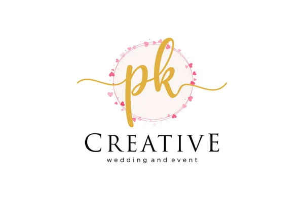 Pkフェミニンなロゴ ファッション 結婚式 美しさ ビジネスのためのロゴに使用できます フラットベクトルロゴデザインテンプレート要素 — ストックベクタ