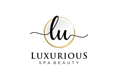 Initial LU feminine logo. Usable for Logo for fashion,photography, wedding, beauty, business. Flat Vector Logo Design Template .