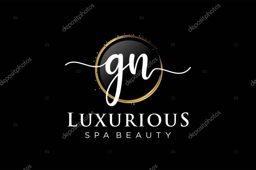 Initial GN feminine logo. Usable for Logo for fashion,photography, wedding, beauty, business. Flat Vector Logo Design Template .
