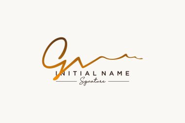 GV imzalı logo şablonu vektörü. El çizimi Harfler Vektör illüstrasyonuName.