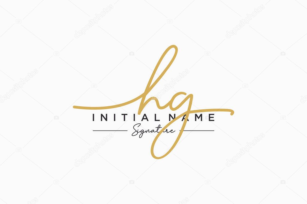 HG signature logo template vector. Hand drawn Calligraphy lettering Vector illustration.