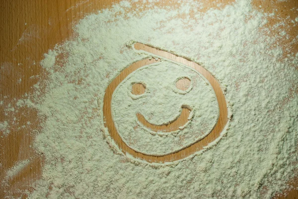 Mjöl smiley — Stockfoto