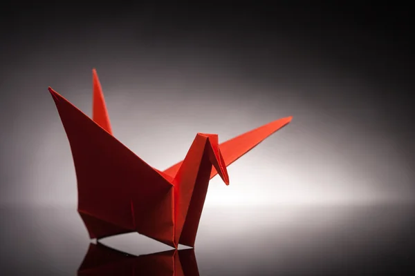 Origami papír jeřáb — Stock fotografie