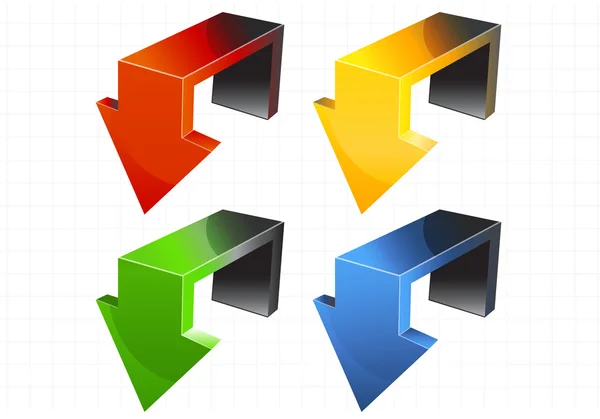 Lesklé barevné šipky ikony — Stockový vektor