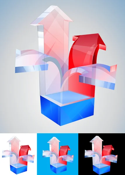 Flechas brillantes 3d — Archivo Imágenes Vectoriales