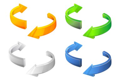 parlak renkli ok simgeleri