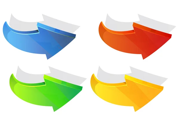 Icônes flèches colorées brillantes — Image vectorielle