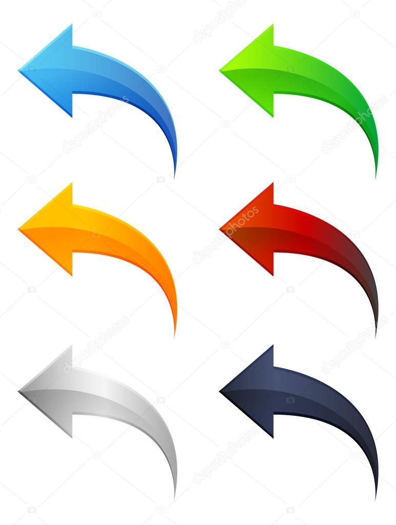 Glossy colorful arrow icons