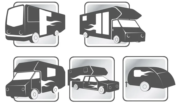 Rereational Vehicles Icons — стоковый вектор