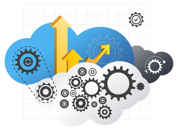 Impulsar la tecnología de nube — Archivo Imágenes Vectoriales