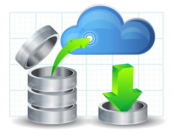 Carica dati su cloud — Vettoriale Stock