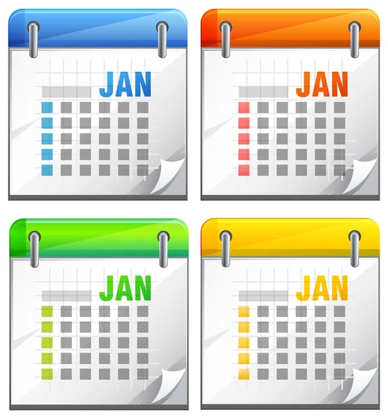 Vektorfarbener Kalender — Stockvektor