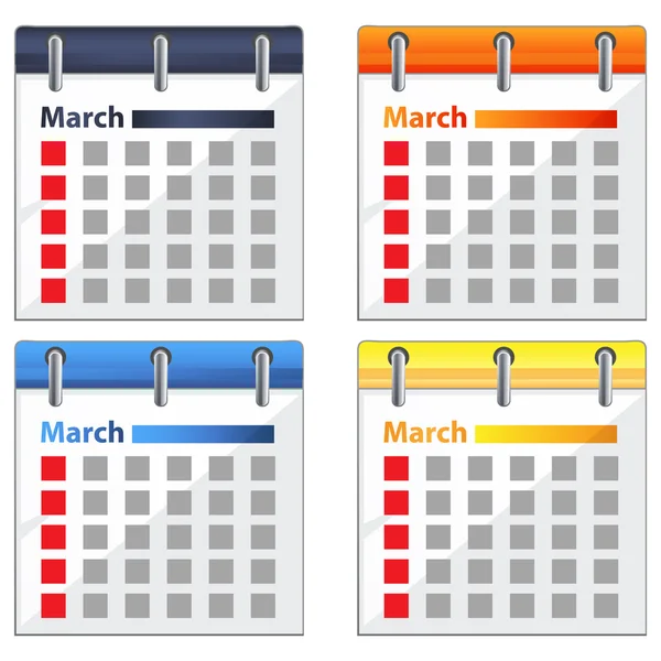 Vektor färgade kalender — Stock vektor