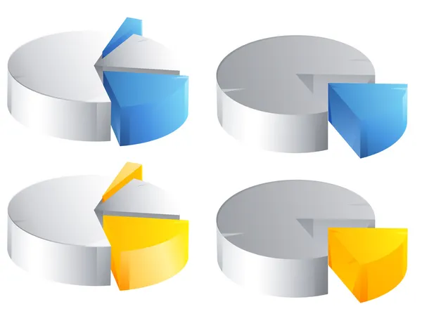 Set di grafici a torta — Vettoriale Stock