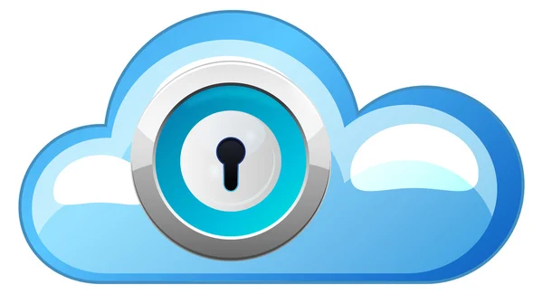 Technologie Cloud sécurisée - Illustration — Image vectorielle