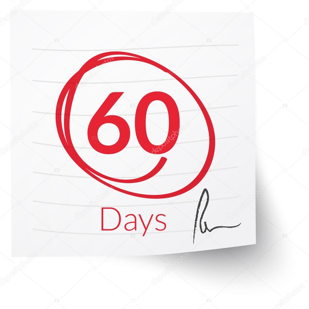 Deadline note 60 days stock vector designpraxis 35803325