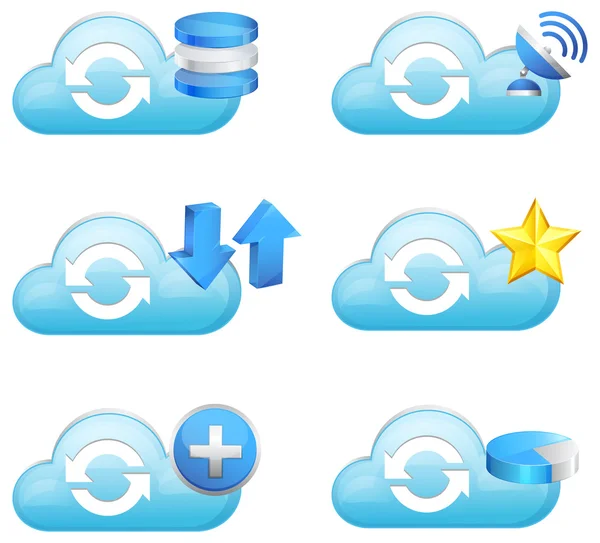 Cloud Icons — Stock Vector