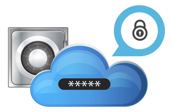 Seguridad informática en la nube — Archivo Imágenes Vectoriales