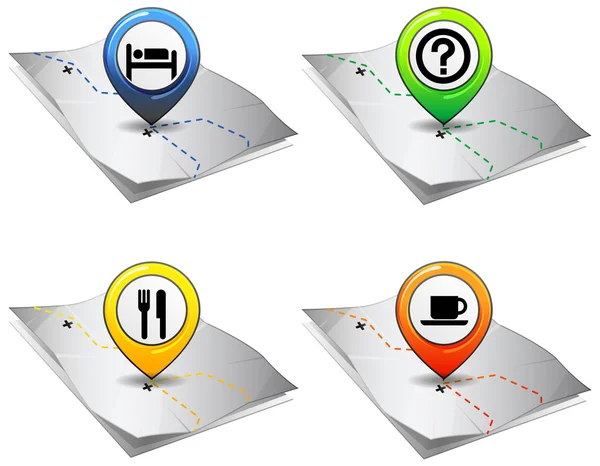 Indicatori di mappa — Vettoriale Stock