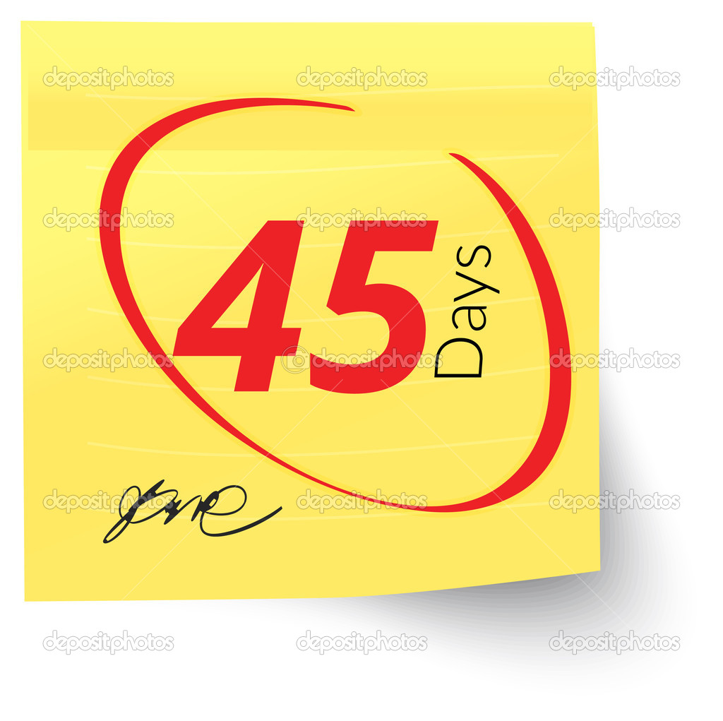 Deadline Note 45 Days — Stock Vector © designpraxis 36389575