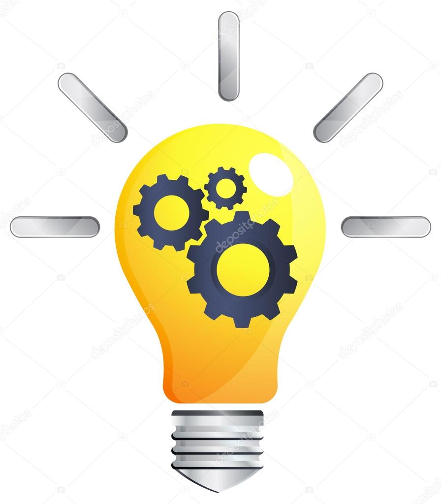 Light bulb with gears concept vector