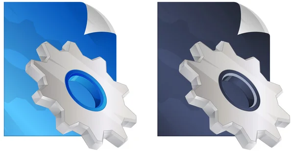 Gears and file icon — Stock Vector